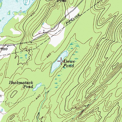 Topographic Map of Dowe Pond, ME