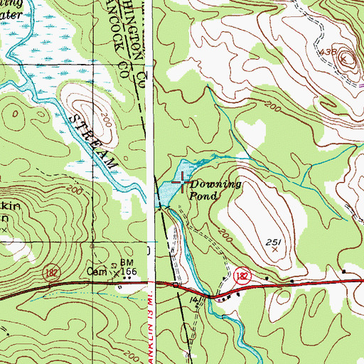 Topographic Map of Downing Pond, ME