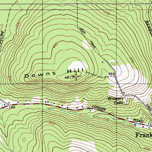 Topographic Map of Downs Hill, ME