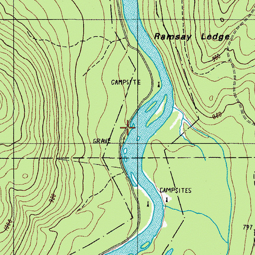 Topographic Map of Dows Camp, ME
