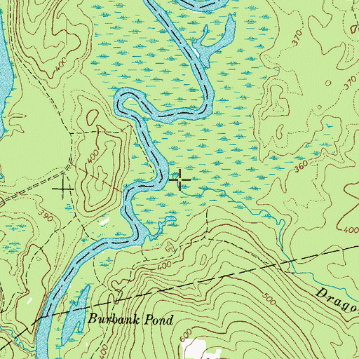 Topographic Map of Dragon Meadow Brook, ME