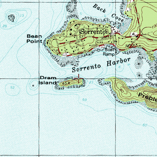 Topographic Map of Dram Island, ME