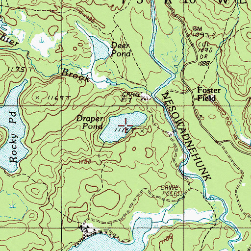 Topographic Map of Draper Pond, ME