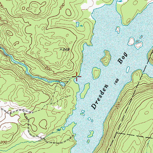 Topographic Map of Dresden Bog Reservoir, ME