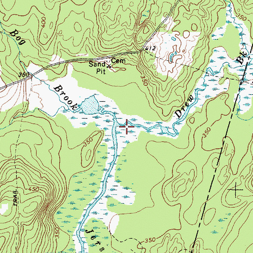 Topographic Map of Drew Brook, ME