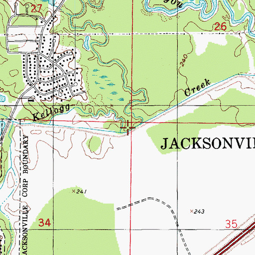 Topographic Map of Woodruff Creek, AR