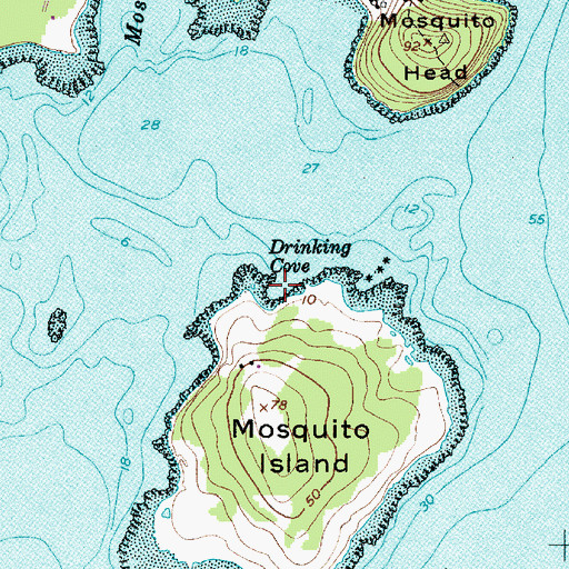 Topographic Map of Drinking Cove, ME