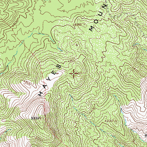 Topographic Map of Hayes Mountains, AZ