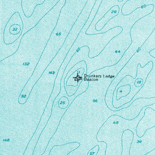Topographic Map of Drunkers Ledge Beacon, ME