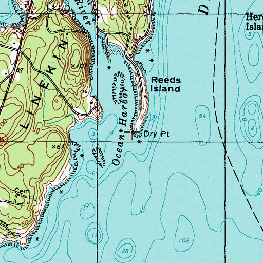 Topographic Map of Dry Point, ME