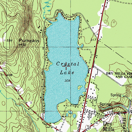 Topographic Map of Crystal Lake, ME