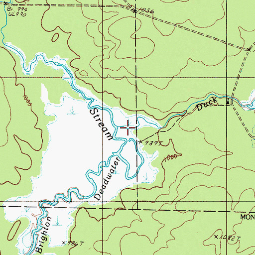 Topographic Map of Duck Brook, ME