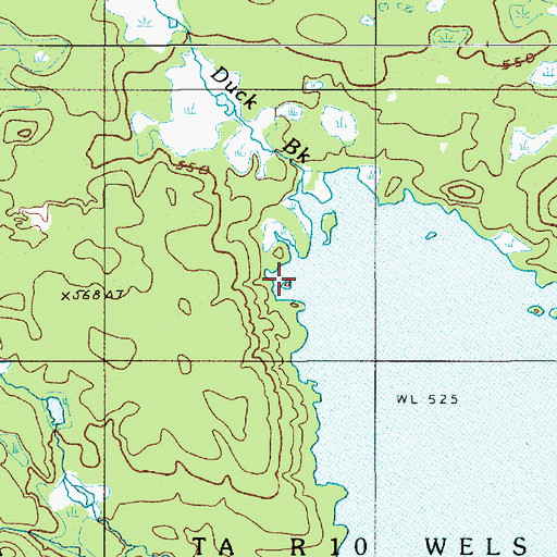 Topographic Map of Duck Brook, ME