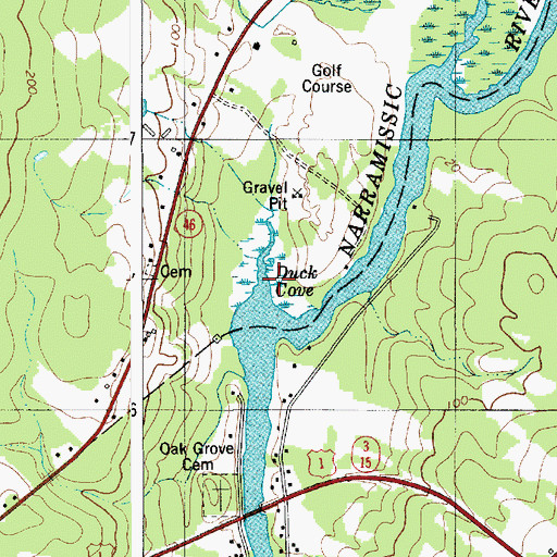 Topographic Map of Duck Cove, ME