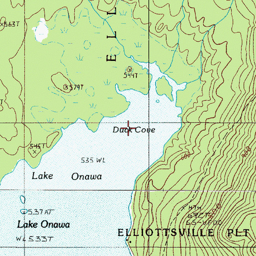 Topographic Map of Duck Cove, ME