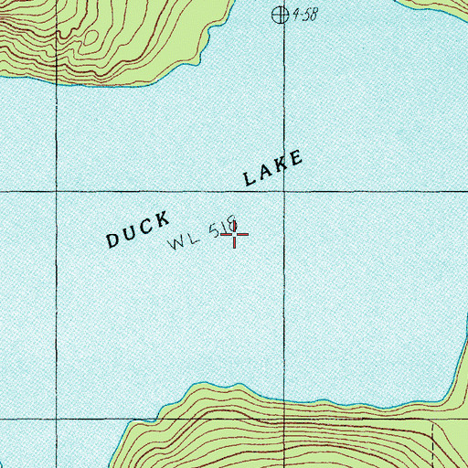 Topographic Map of Duck Lake, ME