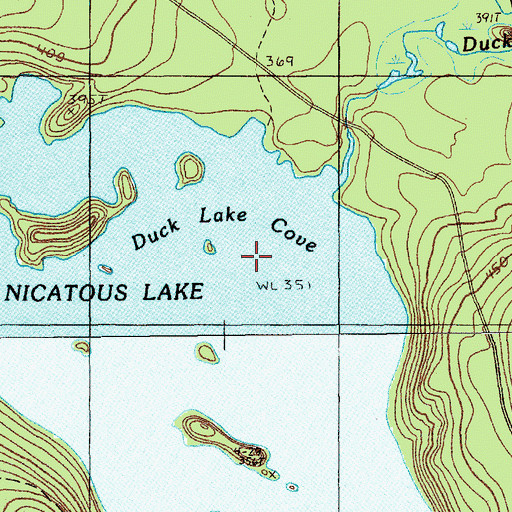 Topographic Map of Duck Lake Cove, ME