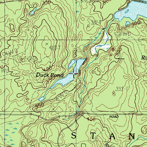 Topographic Map of Duck Pond, ME