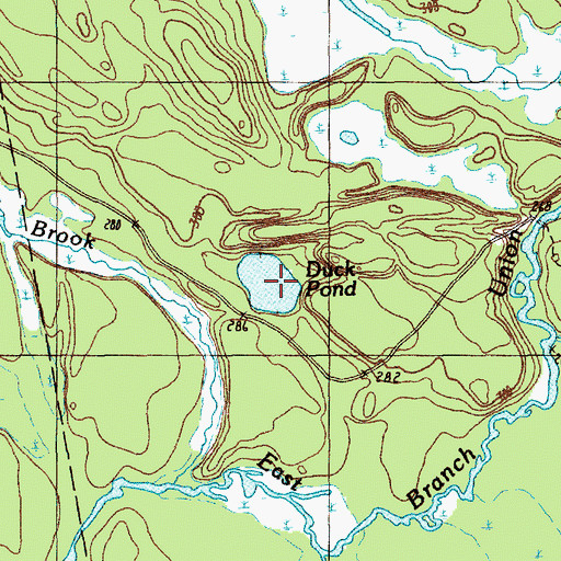 Topographic Map of Duck Pond, ME
