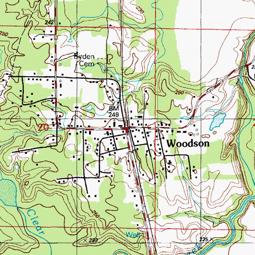 Topographic Map of Woodson, AR