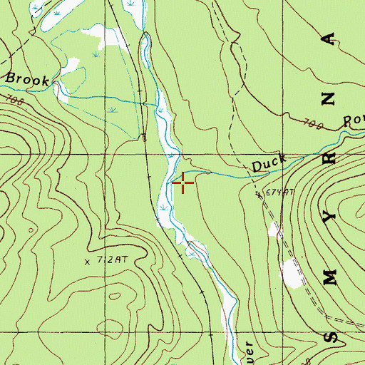 Topographic Map of Duck Pond Outlet, ME