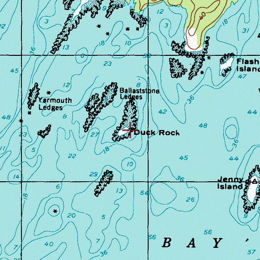 Topographic Map of Duck Rock, ME