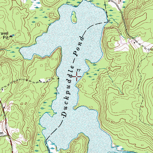 Topographic Map of Duckpuddle Pond, ME