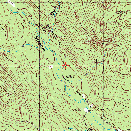 Topographic Map of Dud Brook, ME