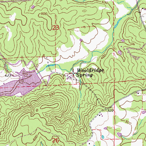 Topographic Map of Wooldridge Spring, AR