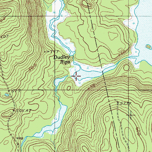 Topographic Map of Dudley Rips, ME