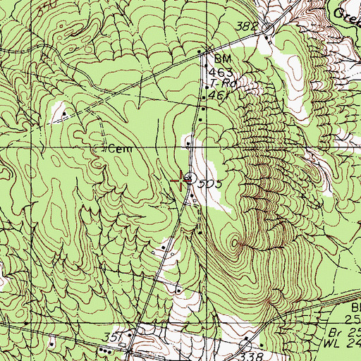 Topographic Map of Dudley School, ME