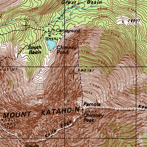 Topographic Map of Dudley Trail, ME