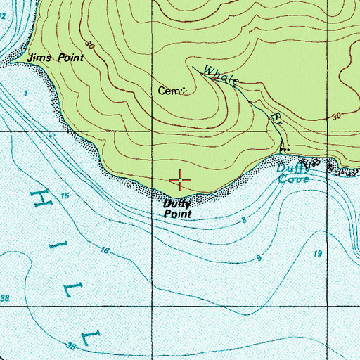 Topographic Map of Duffy Point, ME