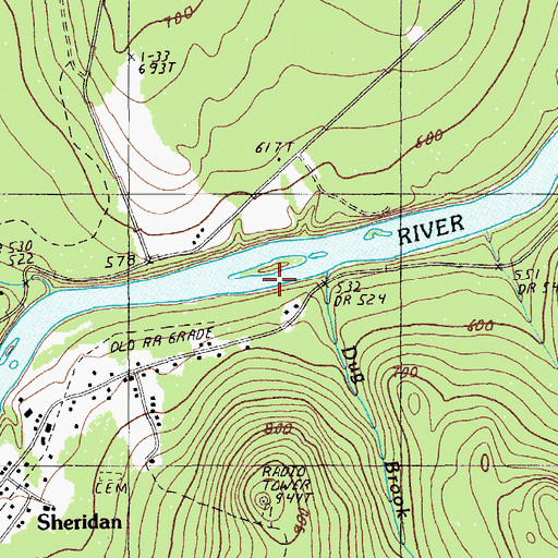 Topographic Map of Dug Brook, ME