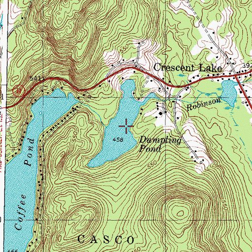 Topographic Map of Dumpling Pond, ME