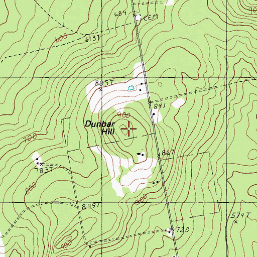 Topographic Map of Dunbar Hill, ME