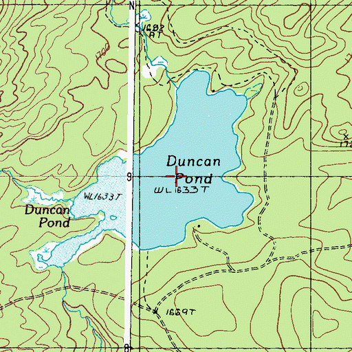 Topographic Map of Duncan Pond, ME