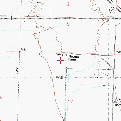 Topographic Map of Haynes Farm, AZ