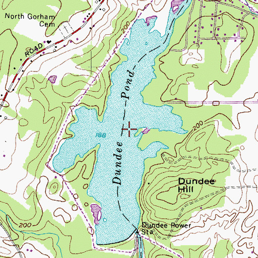 Topographic Map of Dundee Pond, ME