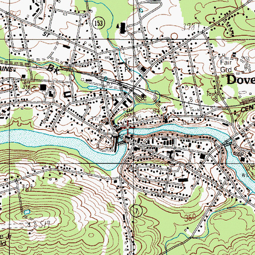 Topographic Map of Dunham Brook, ME