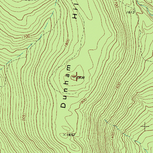 Topographic Map of Dunham Hill, ME
