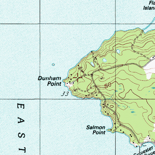 Topographic Map of Dunham Point, ME
