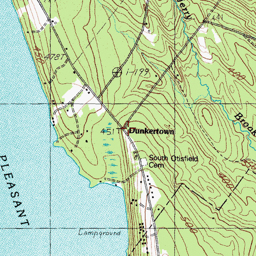 Topographic Map of Dunkertown, ME