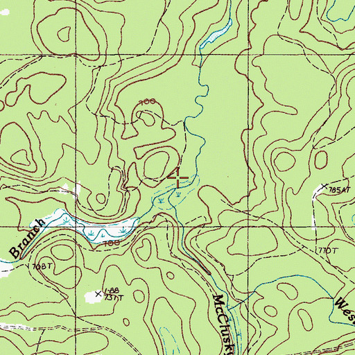 Topographic Map of Dunn Branch, ME