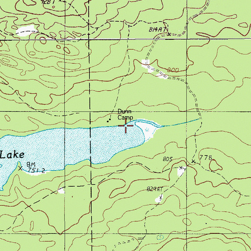 Topographic Map of Dunn Camp, ME