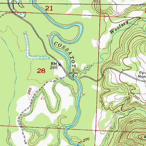 Topographic Map of Woolsey Creek, AR