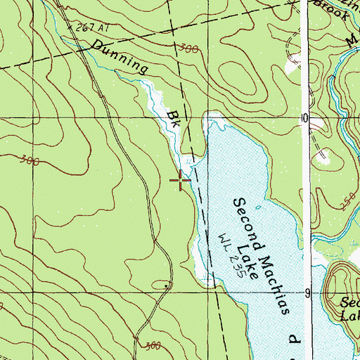 Topographic Map of Dunning Brook, ME