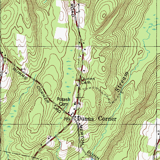 Topographic Map of Dunns Cemetery, ME