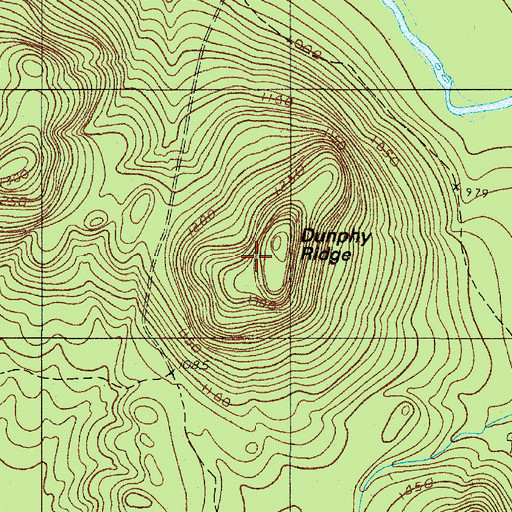 Topographic Map of Dunphy Ridge, ME