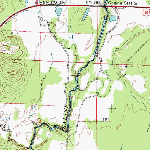 Topographic Map of Woolsey Creek, AR